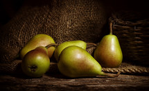 pears in a basket 