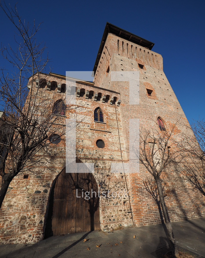 SETTIMO TORINESE, ITALY - CIRCA JANUARY 2018: Torre Medievale medieval tower and castle