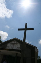 Cross on small church