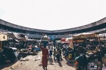 people in a village market 