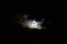 moon peeking through the clouds 