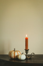 pumpkins and candlestick 