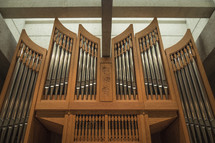 organ pipes closeup 