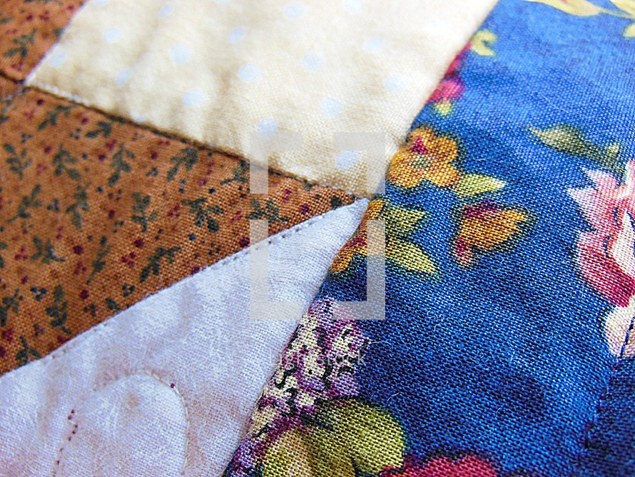 closeup of a quilt 