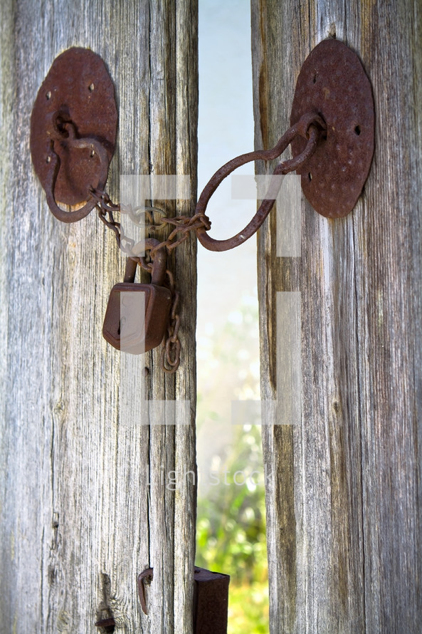 rusted lock and chain