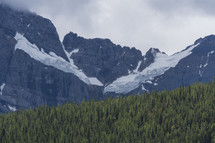glacier and mountain forest 