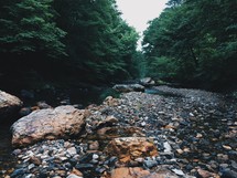 stones and rocks around a creek 