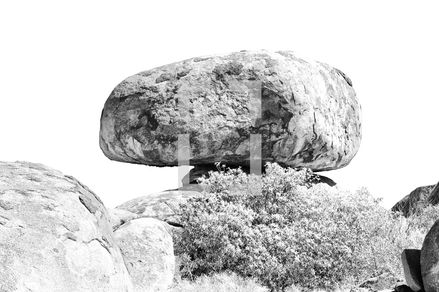 large rock balancing 