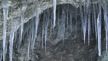 Icicle in small ice cave