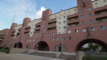 VIENNA, AUSTRIA - CIRCA SEPTEMBER 2022: Karl Marx Hof housing complex in Heiligenstadt - EDITORIAL USE ONLY