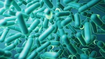 Large groups of germs with green background, 3d rendering.
