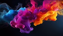 Colorful smoke on a black background. Abstract background for design.