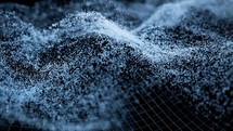 Abstract wave particles background, 3d rendering.
