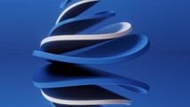 Abstract blue curve geometry, 3d rendering.
