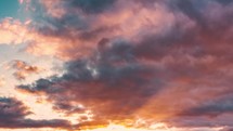 Background of Clouds time lapse at sunrise
