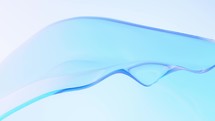 Flowing wave transparent glass cloth, 3d rendering.
