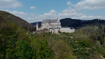 Drone view to the Vianden Castle, Luxemburg