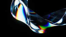 Colorful curve glass with dispersion, 3d rendering.
