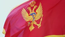 Close up view of the montenegro flag