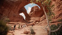 Magnificent natural arches nestled in a desert canyon