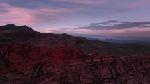 Red Rock canyon from above Nevada United States during twilight