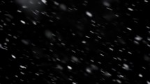 It is snowing heavily on black background

