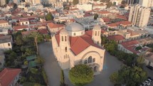 Aerial view of the Church of the Holy Trinity in Limassol, Cyprus