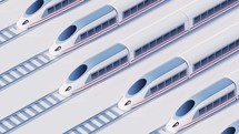 White high speed railway bullet train, 3d rendering.

