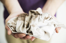 dirty hand towel 