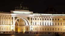 Time lapse of people walking on Palace Square