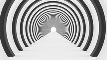 Tunnel white black circle move forward and backward movement endless