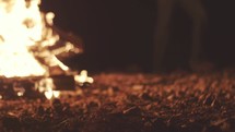 Campfire outside.