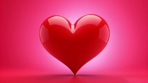 Animated heart beat. Pulsing red heart shape object. Heart Icon Beating Looping Animation.