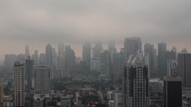 Time lapse view of cityscape with a lot of skyscrapers