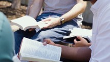 men's  Bible study outdoors 