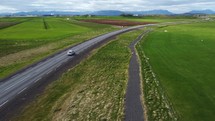 Icelandic Roads Aerial view