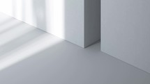 The change of light and shadow in the white empty room, 3d rendering.
