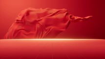 Flowing red cloth background, 3d rendering.
