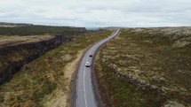 Icelandic Roads Aerial view