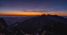 Time lapse of Magic Sunrise in Rocky Alps Mountains Nature in Golden Morning Landscape 4K outdoor adventure
