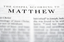 Title of the book of Matthew up close