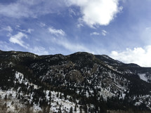 snow on a mountainside 
