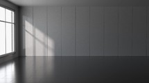 Sunlight illuminate into the empty room, 3d rendering.
