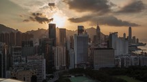 Timelapse of evening coming to Hong Kong
