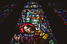 Stained church glass window