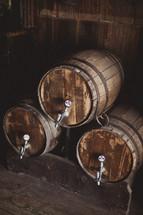 Aged wine barrels 