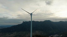 Aerial view of wind turbine 