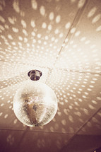 mirror ball on ceiling