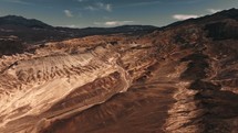 Sandstone mountains in Death Valley national park, drone view