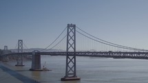 Cars moving along the San Francisco Bay Bridge